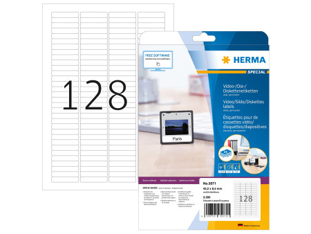 HERMA Etiquette de diapos SPECIAL, 43,2 x 8,5 mm, blanc