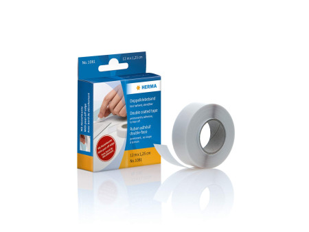 HERMA Ruban adhésif double-face, 12,5 mm x 12 m, blanc