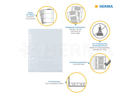 HERMA Pochettes pour photos Fotophan, format A4, pour photos