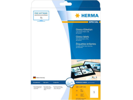 HERMA Etiquette brillante SPECIAL, 210 x 297 mm, blanc