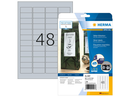 HERMA Etiquette en film SPECIAL, 45,7 x 21,2 mm, argent