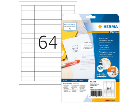 HERMA Etiquette couvrante/correctrice SPECIAL,48,3 x 16,9 mm