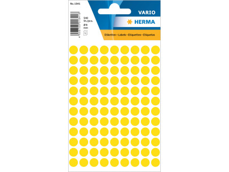 HERMA Pastille adhésive, diamètre: 8 mm, jaune