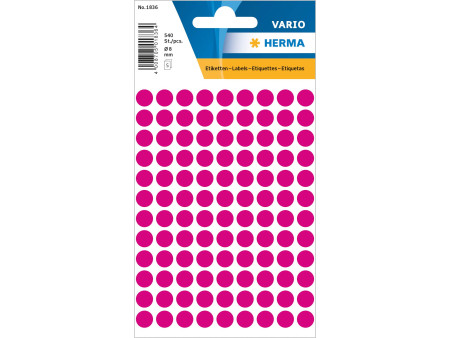HERMA Pastille adhésive, diamètre: 8 mm, rose