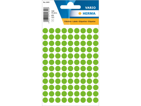 HERMA Pastille adhésive, diamètre: 8 mm, vert