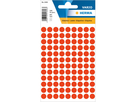 HERMA Pastille adhésive, diamètre: 8 mm, rouge fluo