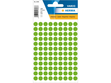 HERMA Pastille adhésive, diamètre: 8 mm, vert fluo