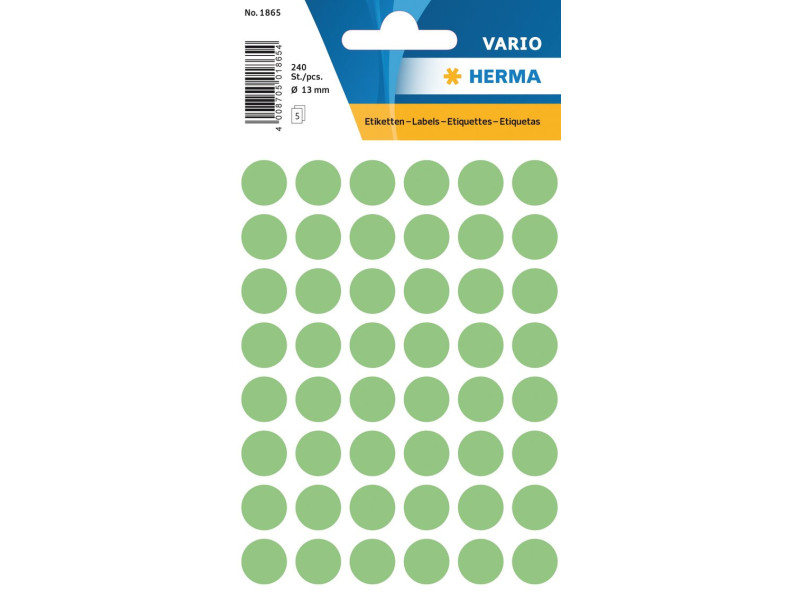 HERMA Pastille adhésive, diamètre: 13 mm, vert