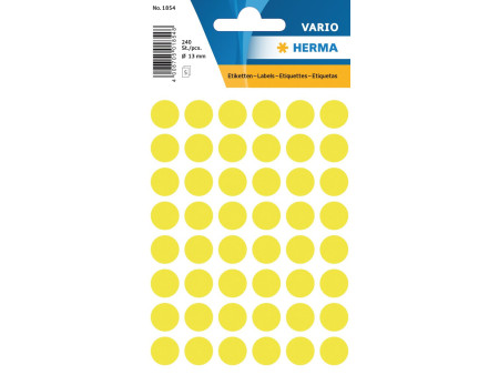 HERMA Pastille adhésive, diamètre: 13 mm, jaune fluo