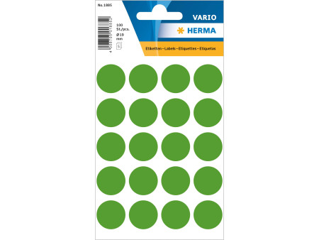 HERMA Pastille adhésive, diamètre: 19 mm, vert foncé