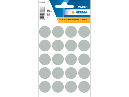 HERMA Pastille adhésive, diamètre: 19 mm, gris