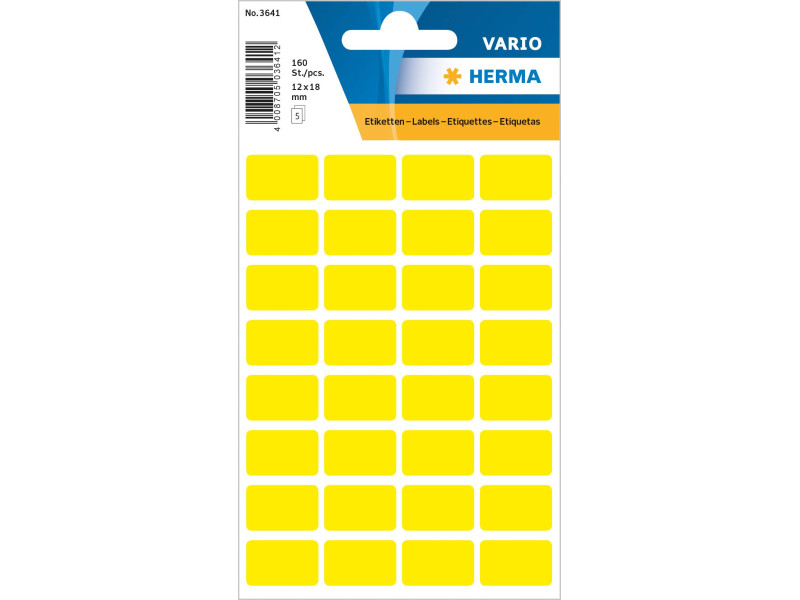 HERMA Etiquette multi-usage, 12 x 18 mm, jaune