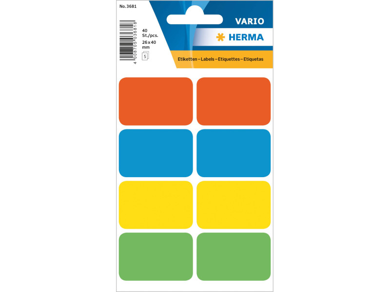 HERMA Etiquette multi-usage, 26 x 40 mm, assorti