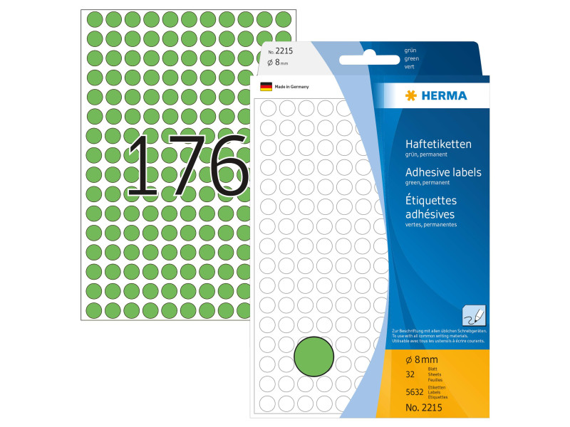 HERMA Pastille adhésive, diamètre: 8 mm, vert
