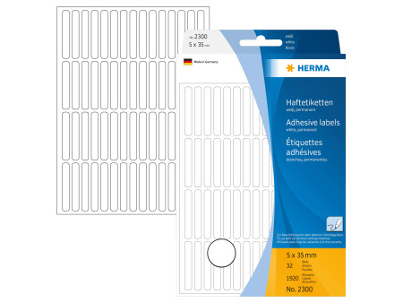 HERMA Etiquette multi-usage, 5 x 35 mm, grand paquet, blanc
