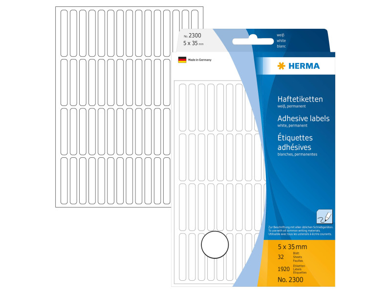 HERMA Etiquette multi-usage, 5 x 35 mm, grand paquet, blanc