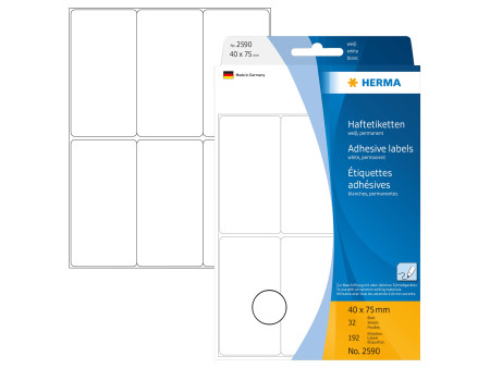 HERMA Etiquette multi-usage, 40 x 75 mm, grand paquet,blanc