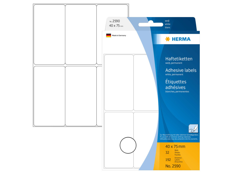 HERMA Etiquette multi-usage, 40 x 75 mm, grand paquet,blanc