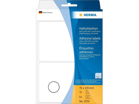 HERMA Etiquette multi-usage, 74 x 105 mm,grand paquet, blanc