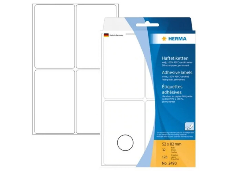 HERMA Etiquette multi-usage, 52 x 82 mm, grand paquet,blanc