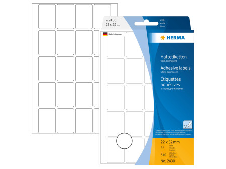 HERMA Etiquette multi-usage, 22 x 32 mm, grand paquet,blanc