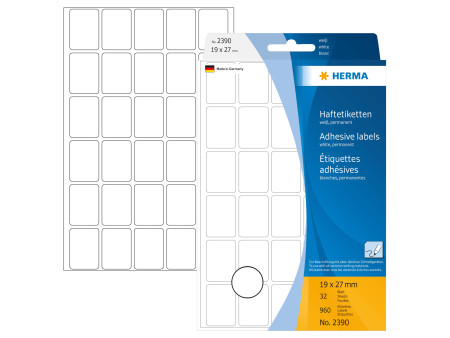 HERMA Etiquette multi-usage, 19 x 27 mm, grand paquet,blanc