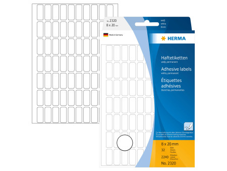 HERMA Etiquette multi-usage, 8 x 20 mm, grand paquet, blanc