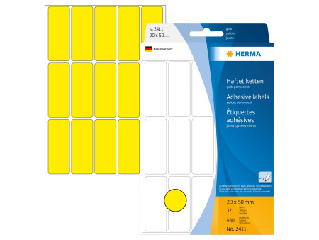 HERMA Etiquette multi-usage, 20 x 50 mm, grand paquet,jaune