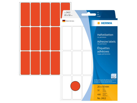 HERMA Etiquette multi-usage, 20 x 50 mm, grand paquet,rouge