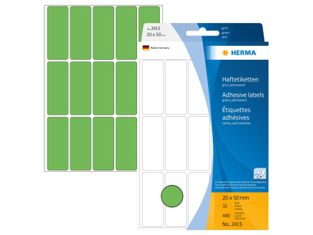 HERMA Etiquette multi-usage, 20 x 50 mm, grand paquet, vert