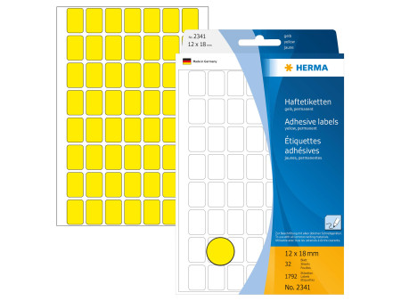 HERMA Etiquette multi-usage, 12 x 18 mm, grand paquet,jaune