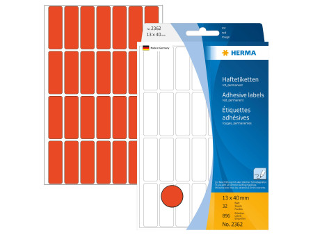 HERMA Etiquette multi-usage, 13 x 40 mm, grand paquet,rouge