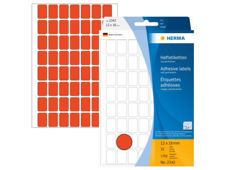 HERMA Etiquette multi-usage, 12 x 18 mm, grand paquet,rouge