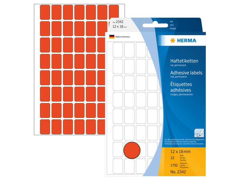 HERMA Etiquette multi-usage, 12 x 18 mm, grand paquet,rouge