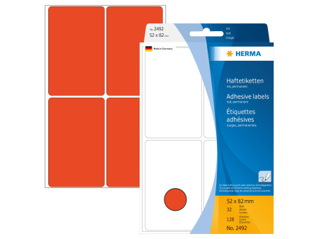 HERMA Etiquette multi-usage, 52 x 82 mm, grand paquet,rouge