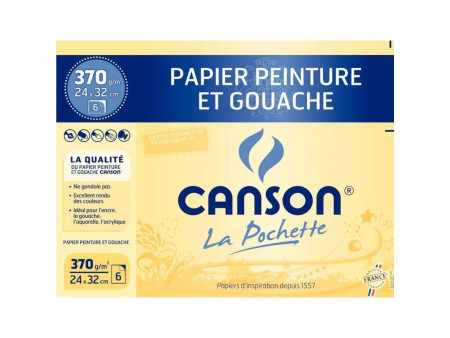 CANSON Papier à dessin Peinture et Gouache, 320 x 240 mm