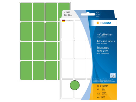 HERMA Etiquette multi-usage, 25 x 40 mm, grand paquet, vert