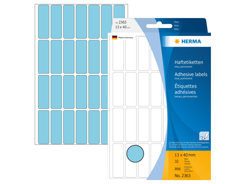 HERMA Etiquette multi-usage, 13 x 40 mm, grand paquet, bleu