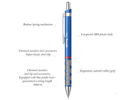 rotring Stylo à bille rétractable Tikky, bleu