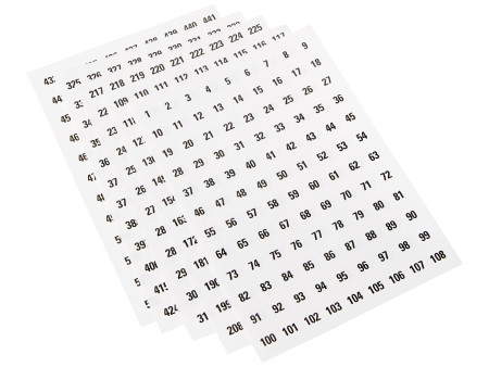 HERMA stickers chiffres 1-540, diamètre: 8 mm, blanc