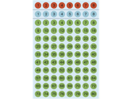 HERMA Stickers chiffres 1-160, diamètre: 8 mm, coloré