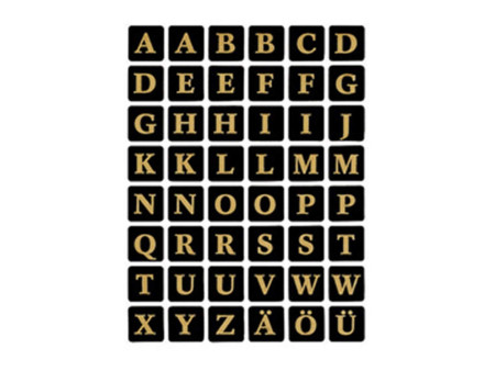 HERMA stickers alphabetique A-Z, film marqué, noir/or
