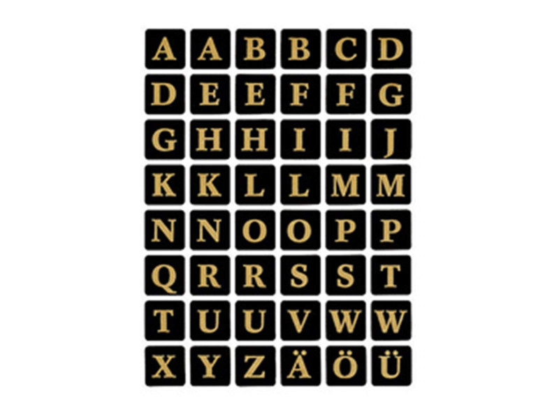 HERMA stickers alphabetique A-Z, film marqué, noir/or