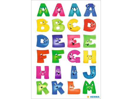 HERMA stickers alphabétique A-Z, en papier, visages amusants
