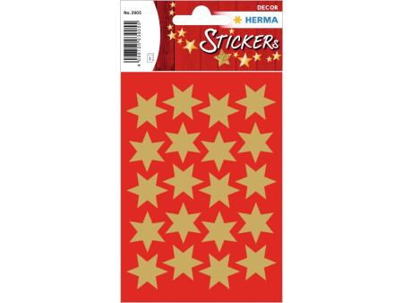 HERMA Autocollants de Noël DECOR 'étoiles', 21 mm, or