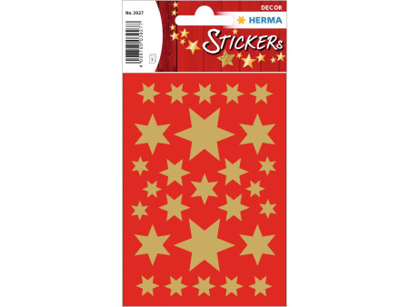 HERMA Autocollants de Noël DECOR 'étoiles', assorti, or