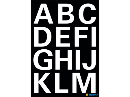 HERMA Lettres adhèsives A-Z, film blanc, 25 mm de hauteur,