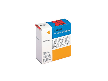 HERMA Etiquette numérique 0-999, 10 x 22 mm, noir, triple