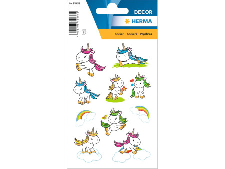 HERMA Autocollants DECOR 'Bébé licorne', pailleté