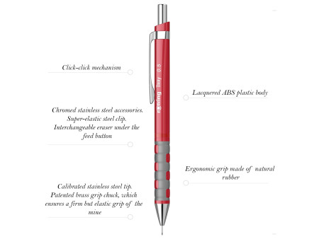 rotring Porte-mines Tikky 0,5 mm, rouge